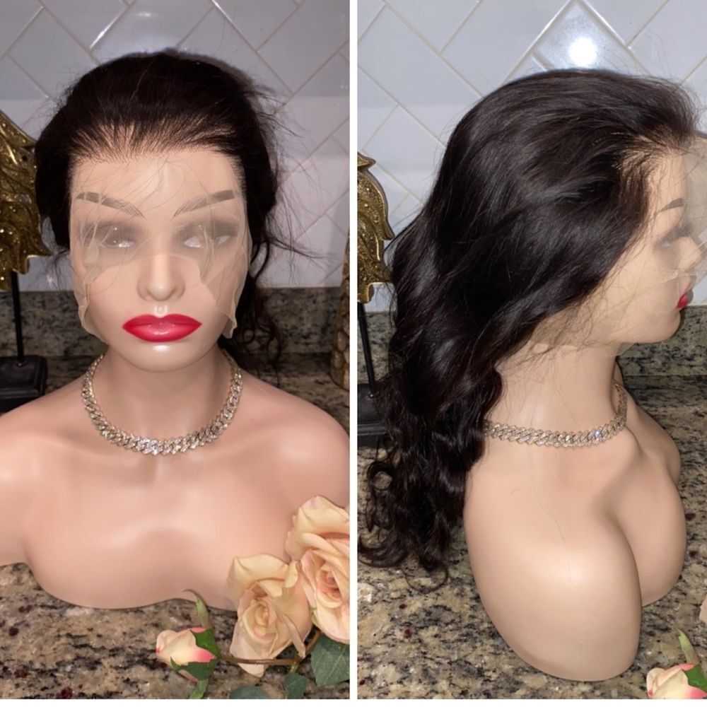 Natural effect |celebrity Body Wave 360 Lace Front Wigs Human Hair 20inch